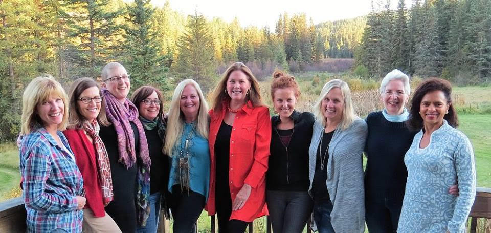 Laura Munson, founder of Haven Writing Programs with writers at her Haven Writing Retreat in Montana