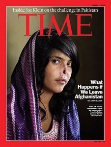 Gayle Lemmon and cover of Time Magazine with Aisha Bibi