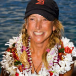 Roz Savage Celebrating at the dock in Honolulu/Photo: Phil Uhl-9/1/08
