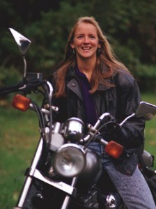 Beth Whitman on motorcycle trip