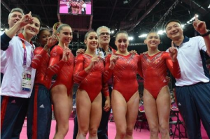 2012 US Olympic Women's Gymnastics Team after winning the Gold Medal | Photo: AFP