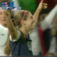 Alex Morgan celebrates after making the game-winning goal to beat Canada in the Olympic Semi
