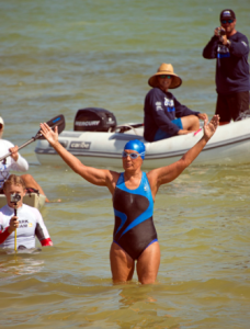 Diana Nyad after attempt at marathon Cuba to Florida swim/8-21/12--Photo: Christi Barli