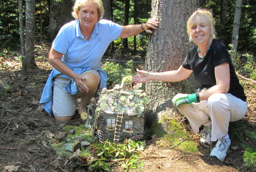 Finished Fairy House with Author and friend