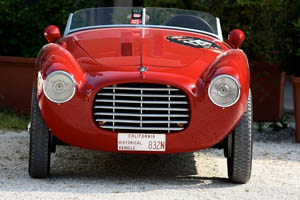 Front of car Sylvia drove: 1951 SIATA 300BC Barchetta Sport Spider