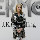 J. K. Rowling posing at Victoria and Albert Museum