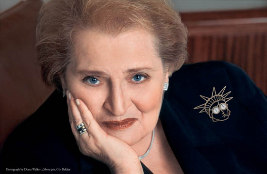 Madeleine Albright wearing her Liberty pin