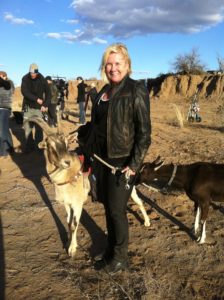 Anne O'Shea on set of "Goats"