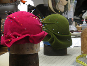 Hats in Progress at Jasmin Zorlu's studio, SF