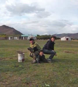 Martina and Baaskaa in countryside of Mongolia