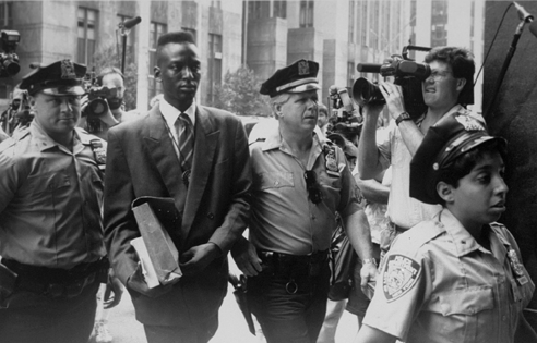 Accused rapist Yusef Salaam escorted by police in Central Park Five documentary