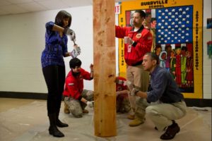 Michelle Obama at Burville Elementary School on National Day of Service--White House Photo