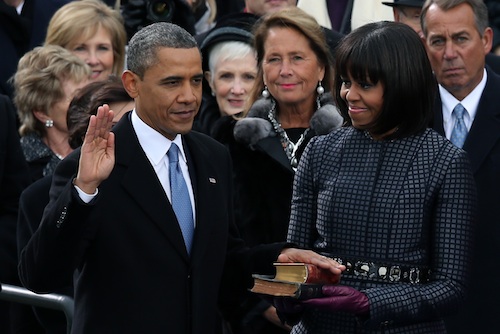 President Barack Obama and Michelle on Inauguration Day 2013/Mrs-O.com