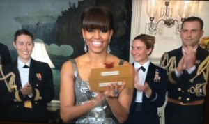 Michelle Obama at Oscars 2013 from Washington DC