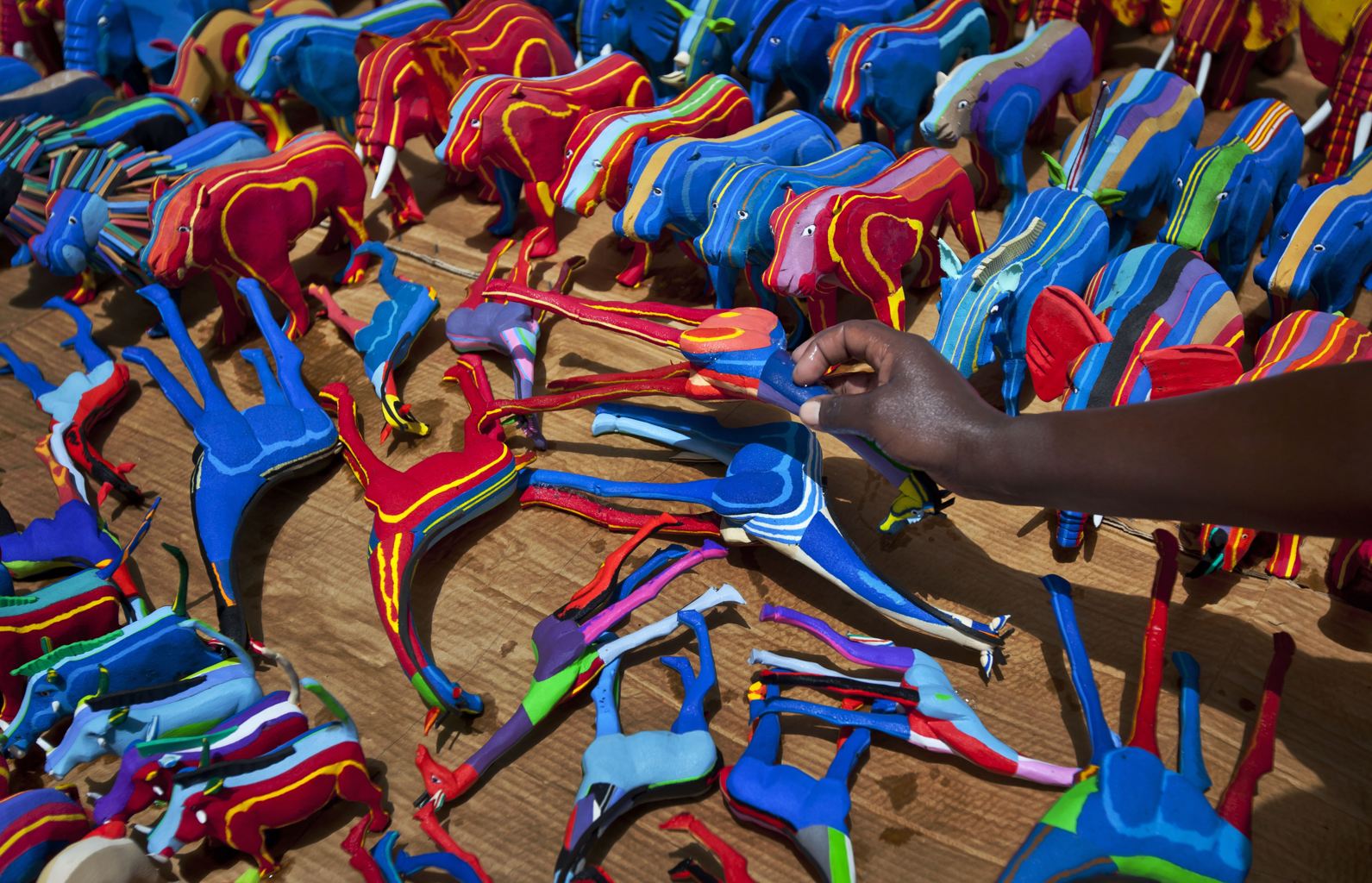 Toys made out of recycled sandals and flip-flops in Kenya