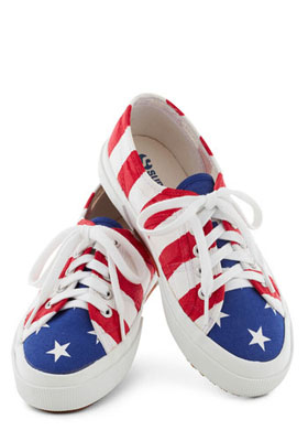 Grand bold flag sneakers at modcloth