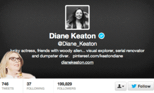 Diane Keaton TWITTER Page