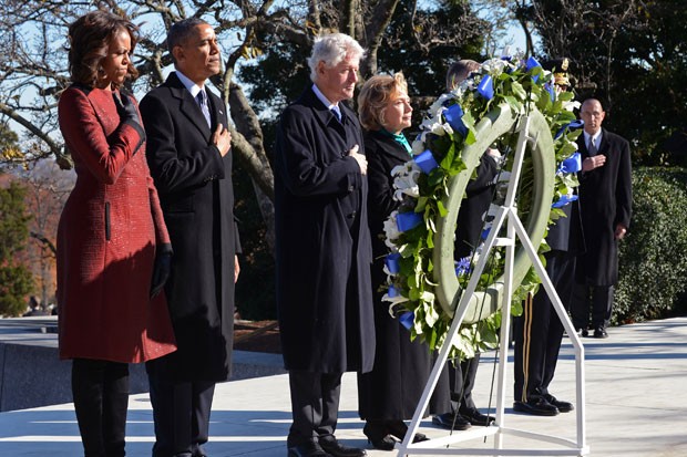 Obama and Clinton at JFK Eternal Flame