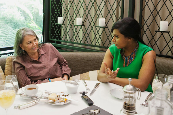 Roseanne Barr/Mindy Kaling--Photo: Emily Berl/NYTimes