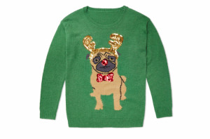 Holiday Pug Sequin Sweater