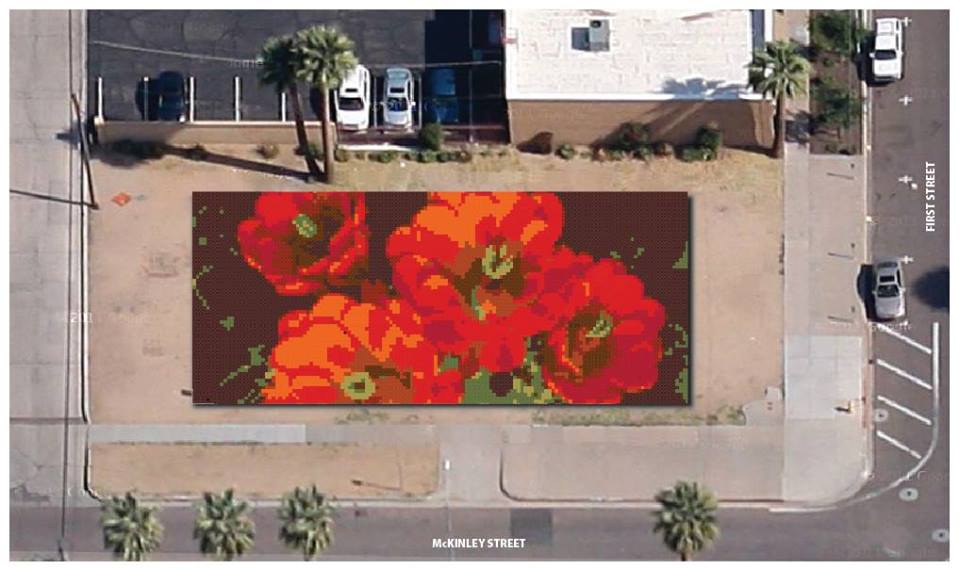"Ground Cover" installation in Phoenix created by Ann Morton and volunteers