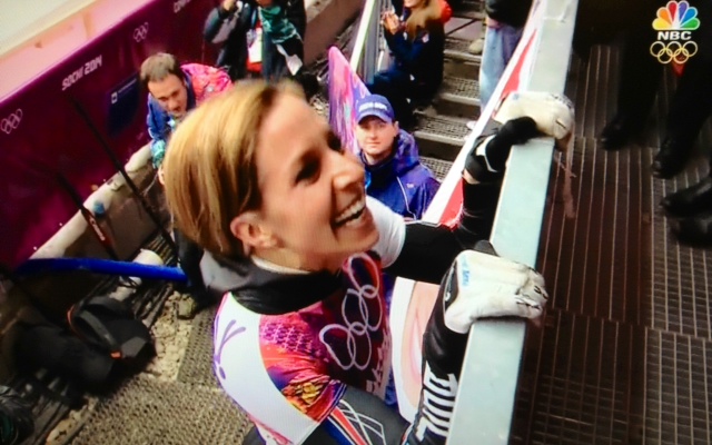 Noelle Pikus-Pace, Silver in Skeleton at 2014 Olympics--Photo: NBC Screenshot