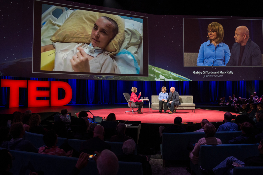 Gabby Gifford and Mark Kelly at TED 2014/Photo: James Duncan Davidson