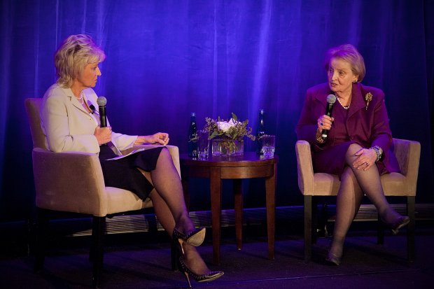 Madeleine Albright and Tina Brown at Women in the World event/March 2014