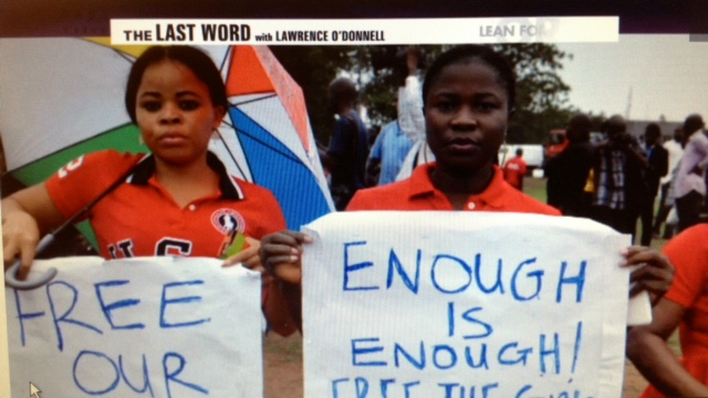 Nigerian Schoolgirl Kidnapping Protest--Screenshot MSNBC