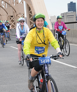 Patty Chang Anker riding in the TD Five Boro Bike Tour