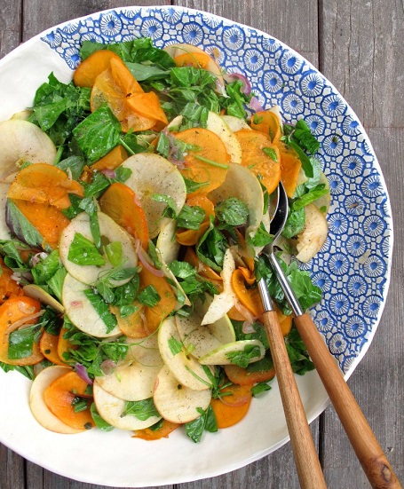 Pascale Beale Persimmon Apple Salad from her new book Salade