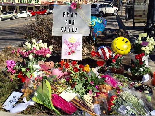 Tribute to Kayla Mueller in Prescott, Arizona 2/11/15/PHoto: P. Burke/TWE