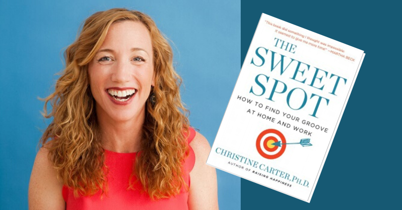 Dr. Christine Carter/Photo: Blake Farrington with her book, The Sweet Spot