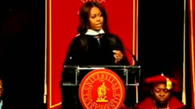 Michelle Obama at Tuskegee University-May 2015/Photo: Youtube Screenshot