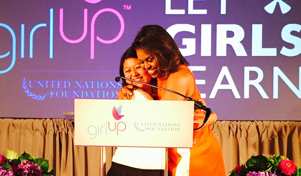 Students lead at Girl Up FOundation Leadership Summit in DC 7/15 with Michelle Obama/Photo: wellesley.edu