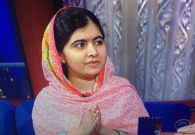 Malala Yousafzai on Stephen Colbert Show/Photo: Screenshot