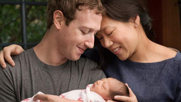Mark Zuckerberg and Dr. Priscilla Chan and baby Max/Photo: Courtesy Facebook