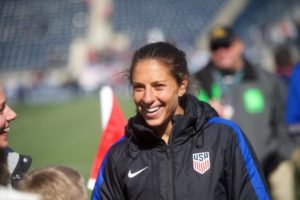 Carli Llyd, after playing against Columbia in 4/16/PHoto: Mark Makela/The New York TImes