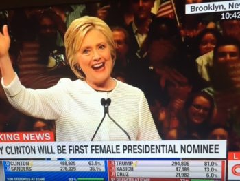 Hillary Clinton wins Dem nomination 6/7/16/Photo: CNN Screenshot
