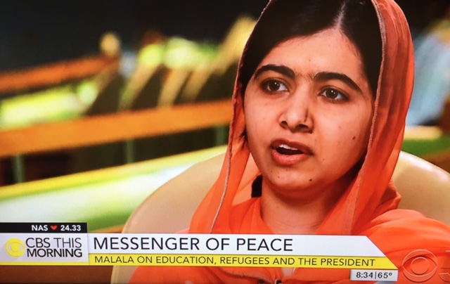 Malala, Messenger of Peace on CBS Morning/Photo: Screenshot
