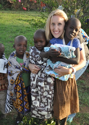 Andra Good, Leigh's Blankies, with children in Africa/Andra's photo