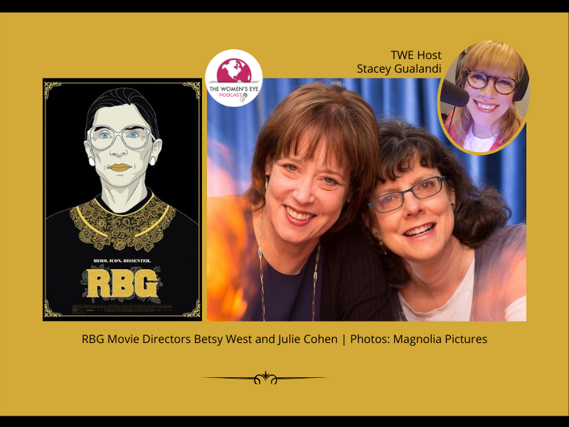 TWE 244: Directors Betsy West and Julie Cohen on their groundbreaking movie, RBG | with TWE host Stacey Gualandi | The Women's Eye