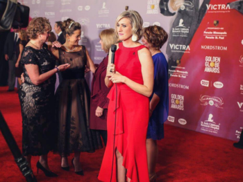 Lindsey Seavert, KARE11 Reporter, reporting from the Golden Globes