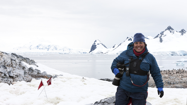 Polar photographer Camille Seaman on location