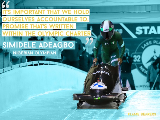 Athlete Simidele Adeagbo, Nigerian Olympian/Courtesy Flame Bearers wedsite