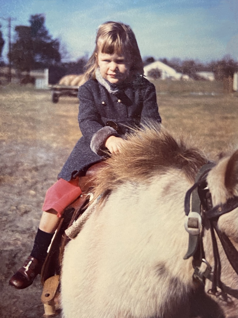 Young Laurie Zaleski, riding her first pony/Photo Courtesy Laurie Zaleski