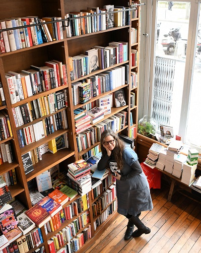 Penelope Fletcher, owner Red Wheelbarrow bookstore, Paris/Photo: Krystal Kenney