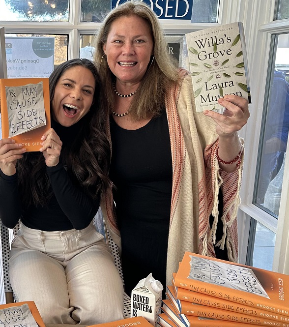 Brooke Siem, author of May Cause Side Effects, and Laura Munson, author Willa's Grove, at Zibby Books in Santa Monica CA/Photo: Courtesy Brooke Siem