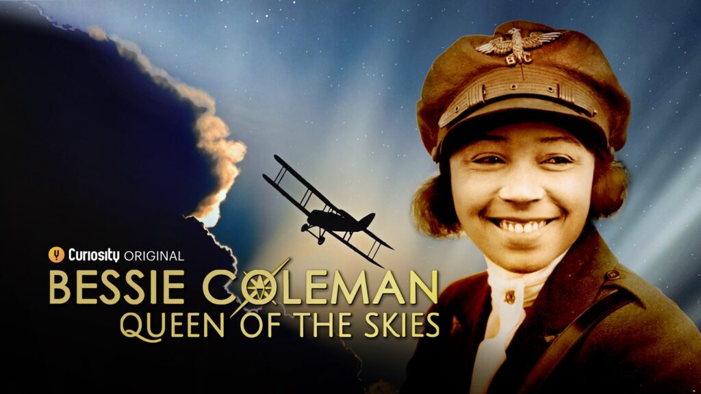 Freeze frame of Bessie Coleman, Queen of the Skies documentary produced by Jupiter Entertainment