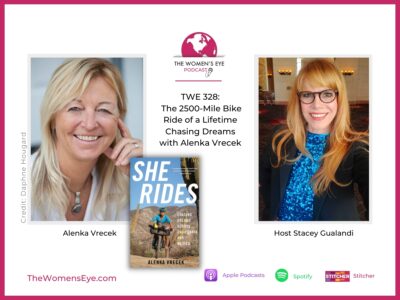 TWE 328: Alenka Vrecek, author of She Rides, talks with TWE Host Stacey Gualandi about her challenging 2,500 mile solo mountain bike ride across California and Mexico | TheWomensEye.com